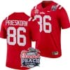 Caden Prieskorn Jersey #86 Ole Miss Rebels Peach Bowl Patch 2024 College Football Red
