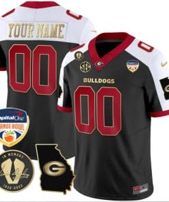 Custom Georgia Bulldogs Jersey Name and Number Orange Bowl Patch Football Alternate