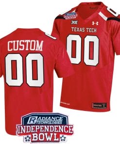 Custom Texas Tech Red Raiders Jersey Name and Number Independence Bowl Patch Football 2023 Red