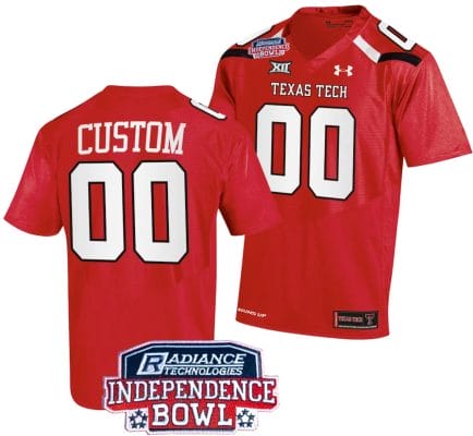 Custom Texas Tech Red Raiders Jersey Name and Number Independence Bowl Patch Football 2023 Red 8 Custom Texas Tech Red Raiders Jersey Name and Number Independence Bowl Patch Football 2023 Red