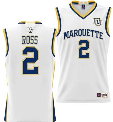 Chase Ross Jersey #2 Marquette Golden Eagles NIL Basketball Lightweight White 8 Chase Ross Jersey #2 Marquette Golden Eagles NIL Basketball Lightweight White