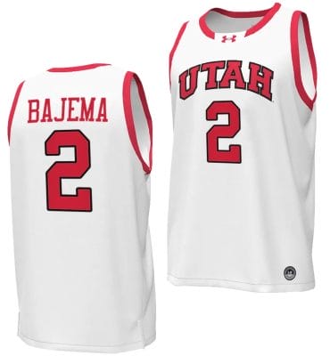 Cole Bajema Jersey #2 Utah Utes College Basketball 2023-24 Replica White