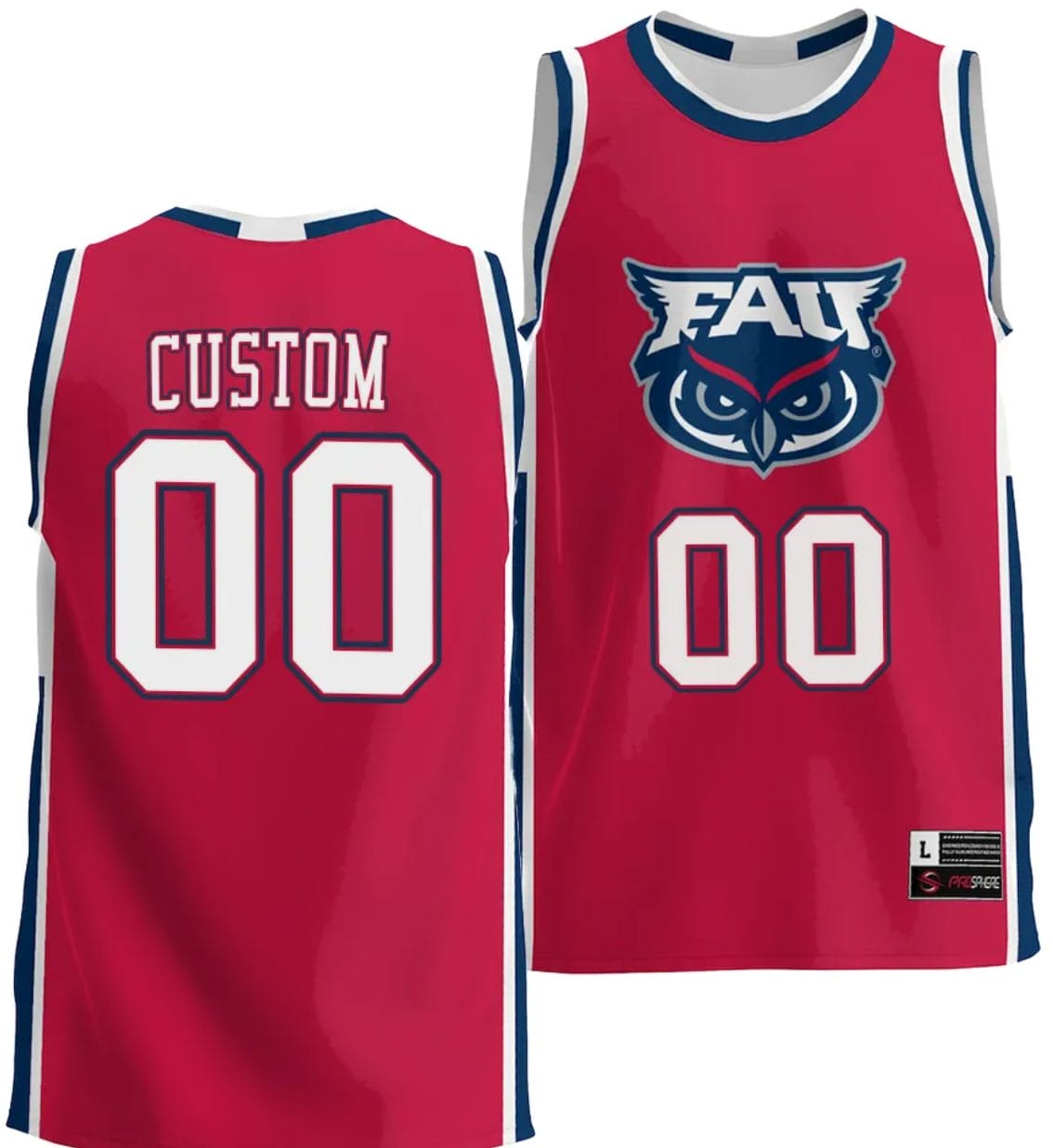 Custom FAU Owls Jersey Name and Number NIL College Basketball Lightweight Red 1 Custom FAU Owls Jersey Name and Number NIL College Basketball Lightweight Red