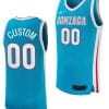 Custom Gonzaga Bulldogs Jersey Name and Number Basketball uniform 2023-24 Turquoise 5 Custom Gonzaga Bulldogs Jersey Name and Number Basketball uniform 2023-24 Turquoise