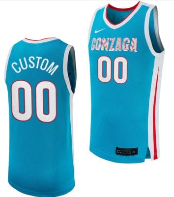 Custom Gonzaga Bulldogs Jersey Name and Number Basketball uniform 2023-24 Turquoise 8 Custom Gonzaga Bulldogs Jersey Name and Number Basketball uniform 2023-24 Turquoise