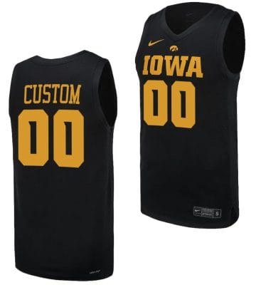 Custom Iowa Hawkeyes Jersey Name and Number Basketball uniform 2023-24 Black