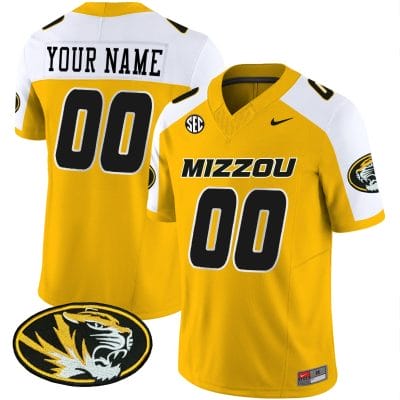 Custom Missouri Tigers Jersey Name and Number Vapor Limited College Football Stitched Gold Alternate