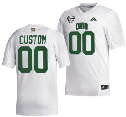 Custom Ohio Bobcats Jersey Name and Number College Football Uniform White 8 Custom Ohio Bobcats Jersey Name and Number College Football Uniform White