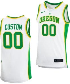 Custom Oregon Ducks Jersey Name and Number 2023-24 College Basketball uniform White