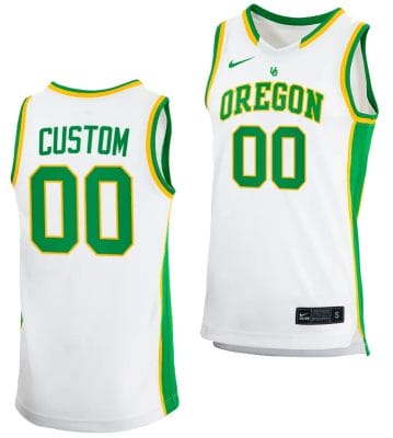 Custom Oregon Ducks Jersey Name and Number 2023-24 College Basketball uniform White