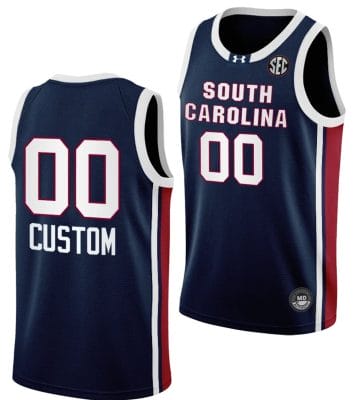 Custom South Carolina Gamecocks Jersey Name and Number College Basketball 2023-24 Black