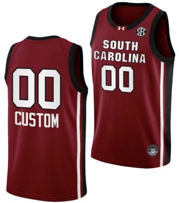 Custom South Carolina Gamecocks Jersey Name and Number College Basketball 2023-24 Garnet