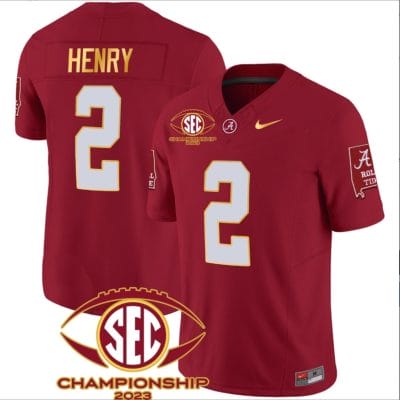 Derrick Henry Jersey #2 Alabama Crimson SEC Championship 2023 Patch Vapor Gold Football Crimson 8 Derrick Henry Jersey #2 Alabama Crimson SEC Championship 2023 Patch Vapor Gold Football Crimson