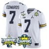 Donovan Edwards Jersey #7 Michigan Wolverines 2023 Big Ten Back to Back Champions Patch Stitched White 5 Donovan Edwards Jersey #7 Michigan Wolverines 2023 Big Ten Back to Back Champions Patch Stitched White