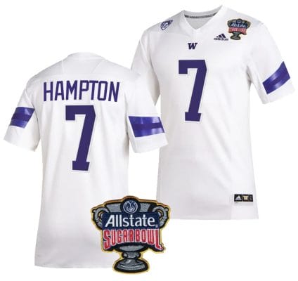 Dominique Hampton Jersey #7 Washington Huskies Allstate Sugar Bowl Patch 2024 College Football White
