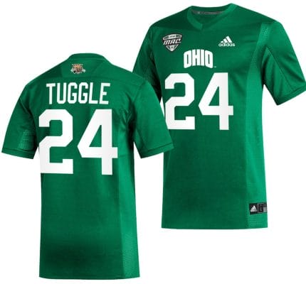 DeMontre Tuggle Jersey #24 Ohio Bobcats College Football Uniform Green