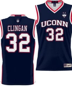 Donovan Clingan Jersey #32 UConn Huskies NIL College Basketball Lightweight Navy