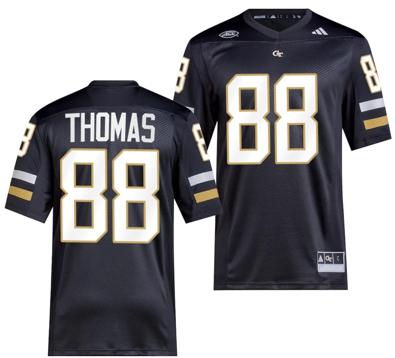Demaryius Thomas Jersey #88 Georgia Tech Yellow Jackets 2023 Premier Football Uniform Black 1 Demaryius Thomas Jersey #88 Georgia Tech Yellow Jackets 2023 Premier Football Uniform Black