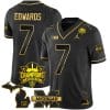 Donovan Edwards Jersey #7 Michigan Wolverines 2023 Big Ten Champions Patch Stitched Black Gold