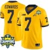 Donovan Edwards Jersey #7 Michigan Wolverines 2023 Big Ten Champions Patch Stitched Maize
