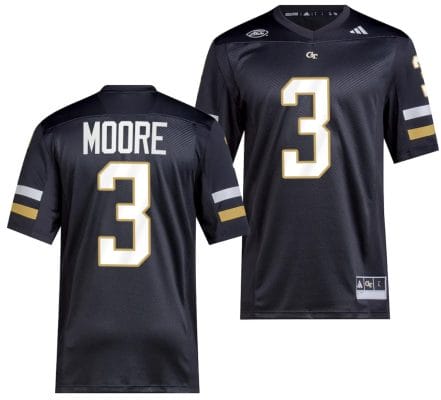DJ Moore Jersey #3 Georgia Tech Yellow Jackets 2023 Premier Football Uniform Black