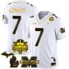 Donovan Edwards Jersey #7 Michigan Wolverines 2023 Big Ten Champions Patch Stitched White Gold