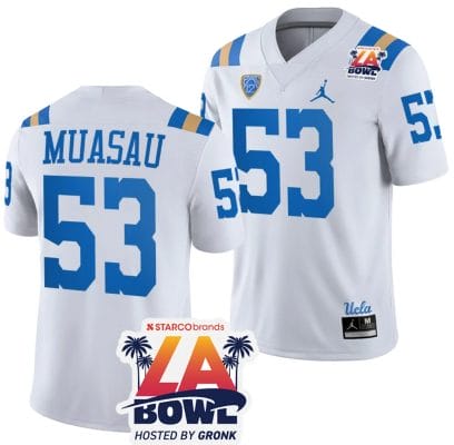 Darius Muasau Jersey #53 UCLA Bruins 2023 LA Bowl College Football White 8 Darius Muasau Jersey #53 UCLA Bruins 2023 LA Bowl College Football White