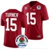 Dallas Turner Jersey #15 Alabama Crimson Tide Rose Bowl Game 2024 Patch College Football Playoff Crimson 4 Dallas Turner Jersey #15 Alabama Crimson Tide Rose Bowl Game 2024 Patch College Football Playoff Crimson