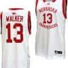 Derrick Walker Jersey #13 Nebraska Cornhuskers Basketball Home Uniform 2023-24 White