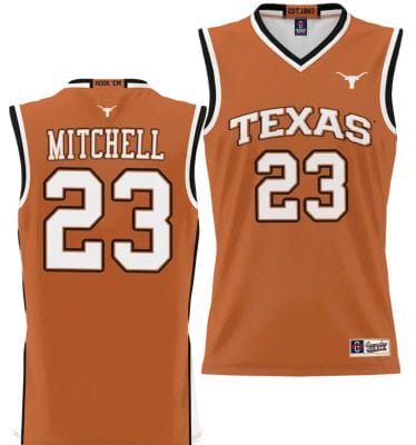 Dillon Mitchell Jersey #23 Texas Longhorns NIL College Basketball Lightweight Orange