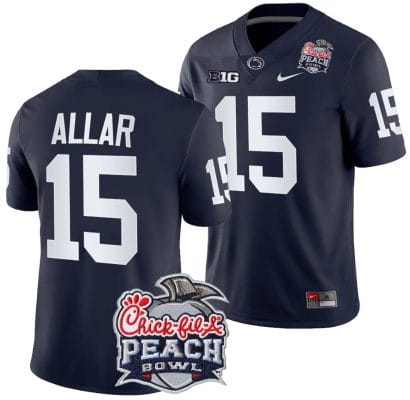 Drew Allar Jersey #15 Penn State Peach Bowl Patch 2024 College Football Navy
