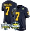 Donovan Edwards Jersey #7 Michigan Wolverines 2023 Big Ten Back to Back Champions Patch Stitched Navy