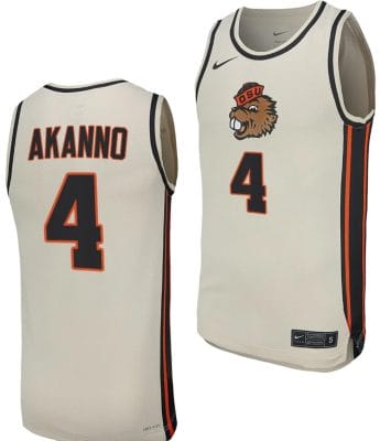 Dexter Akanno Jersey #4 Oregon State Beavers College Basketball Replica uniform White