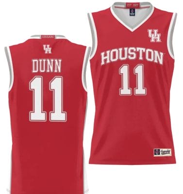 Damian Dunn Jersey #11 Houston Cougars NIL College Basketball Lightweight Red