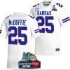 Dylan McDuffie Jersey #25 Kansas Jayhawks 2023 Guaranteed Rate Bowl Champs MVP Football White