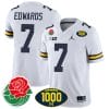 Donovan Edwards Jersey #7 Michigan Wolverines 1000 Wins & Rose Bowl Patch Special White