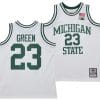 Draymond Green Jersey #23 Michigan State Spartans 125th Basketball Anniversary 1990 Throwback White 2 Draymond Green Jersey #23 Michigan State Spartans 125th Basketball Anniversary 1990 Throwback White