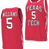 Darrion Williams Jersey #5 Texas Tech Red Raiders Basketball uniform Red
