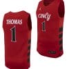 Day Day Thomas Jersey #1 Cincinnati Bearcats College Basketball Replica 2023-24 Red