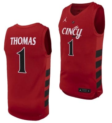 Day Day Thomas Jersey #1 Cincinnati Bearcats College Basketball Replica 2023-24 Red