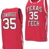 Devan Cambridge Jersey #35 Texas Tech Red Raiders Basketball uniform Red