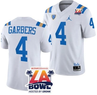 Ethan Garbers Jersey #4 UCLA Bruins 2023 LA Bowl College Football White 8 Ethan Garbers Jersey #4 UCLA Bruins 2023 LA Bowl College Football White