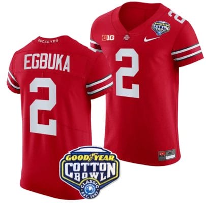 Emeka Egbuka Jersey #2 Ohio State Buckeyes Cotton Bowl Patch 2023 Football Scarlet 8 Emeka Egbuka Jersey #2 Ohio State Buckeyes Cotton Bowl Patch 2023 Football Scarlet