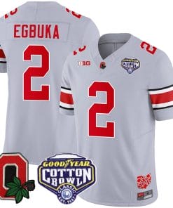 Emeka Egbuka Jersey #2 Ohio State Buckeyes Good Year Cotton Bowl Patch Football Gray