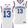 Elmarko Jackson Jersey #13 Kansas Jayhawks NIL College Basketball Lightweight White