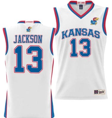 Elmarko Jackson Jersey #13 Kansas Jayhawks NIL College Basketball Lightweight White 6 Elmarko Jackson Jersey #13 Kansas Jayhawks NIL College Basketball Lightweight White