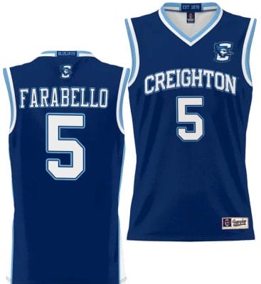 Francisco Farabello Jersey #5 Creighton Bluejays College NIL Basketball Lightweight Blue