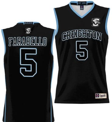 Francisco Farabello Jersey #5 Creighton Bluejays College NIL Basketball Lightweight Black