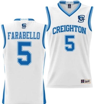 Francisco Farabello Jersey #5 Creighton Bluejays College NIL Basketball Lightweight White 8 Francisco Farabello Jersey #5 Creighton Bluejays College NIL Basketball Lightweight White
