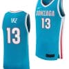 Graham Ike Jersey #13 Gonzaga Bulldogs College Basketball uniform 2023-24 Turquoise